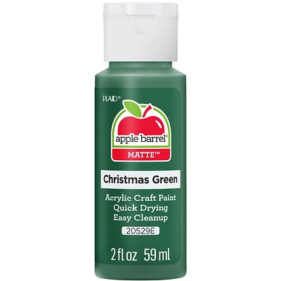 Apple Barrel Multi-Surface Satin Acrylic Paint, 2 oz., Christmas Green, 2 oz Matte Acrylic Paint