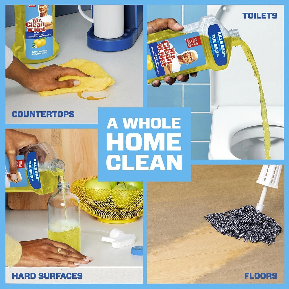 Mr. Clean Antibacterial Multi Surface Cleaner with Summer Citrus Scent, Disinfectant, All Purpose Cleaner, 1.21L