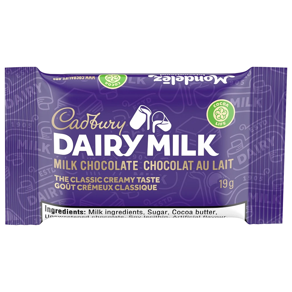 Cadbury Dairy Milk Chocolat Au Lait, 19 Unités,