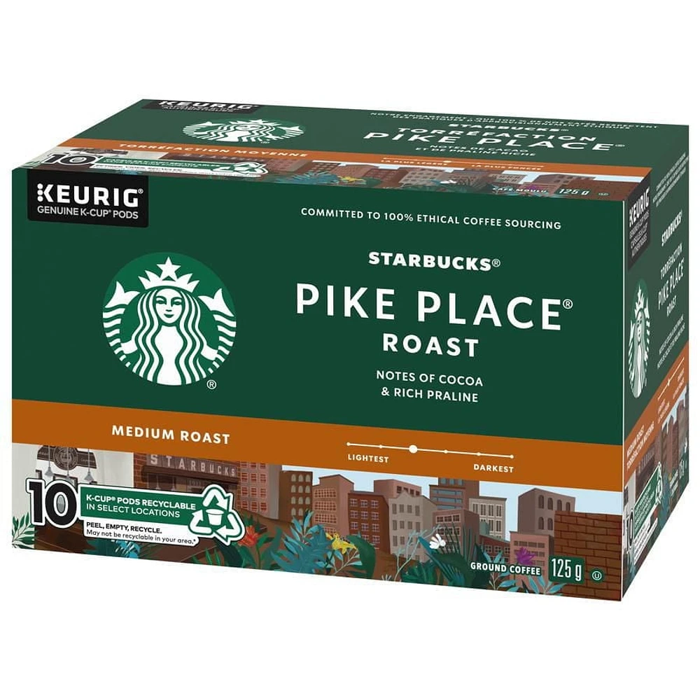 STARBUCKS® Pike Place® Roast Medium Roast Ground Coffee K-Cup® Pods 10 ct Box, 10 EA