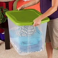 Boîte de rangement de Sterilite de 90 litres facile à transport en lime