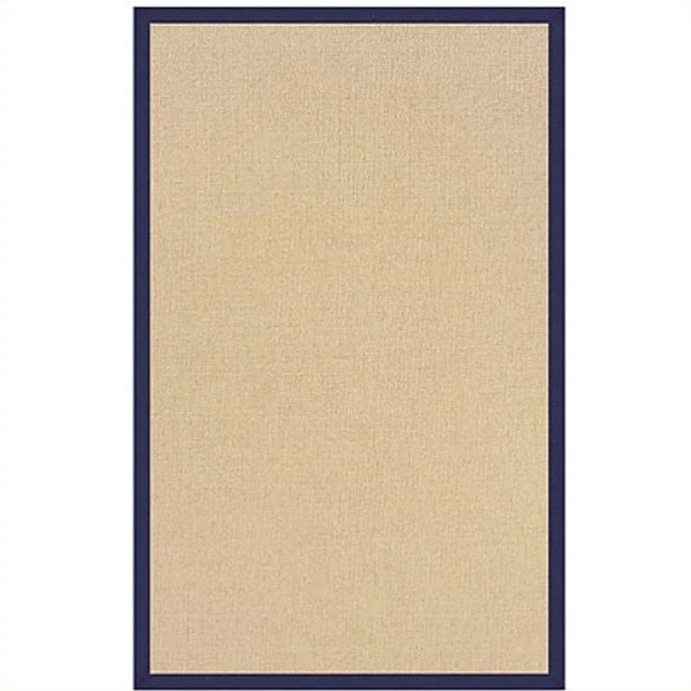 Linon Athena Cotton Rug in Natural and Blue-8'9" x 12'