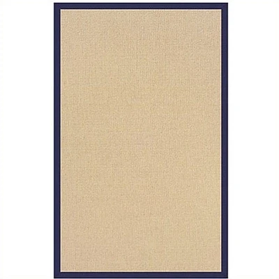 Linon Athena Cotton Rug in Natural and Blue-8'9" x 12'