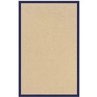 Linon Athena Cotton Rug in Natural and Blue-8'9" x 12'