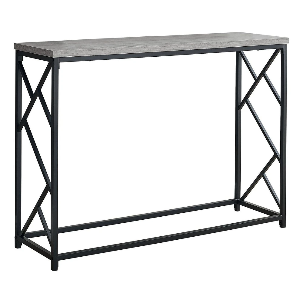 Monarch Specialties Table D'appoint, Console, Entrée, Étroit, Sofa, Salon, Chambre À Coucher, Métal, Stratifié, Gris, Noir, Contemporain, Moderne
