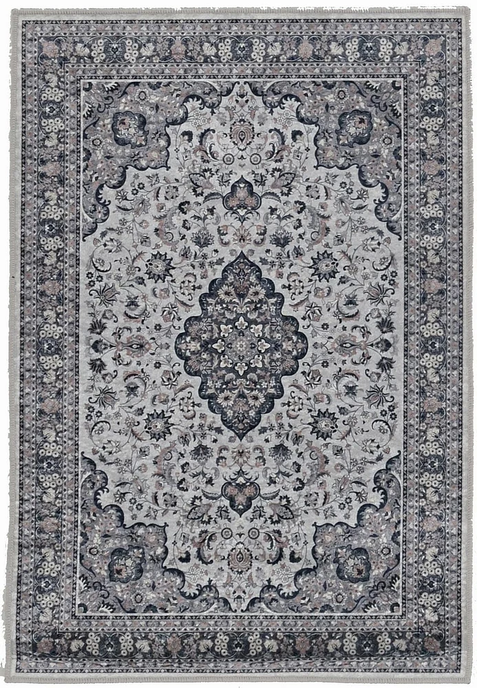 Tapis Emerald Barton noir & crème de 5 pi x 7 pi