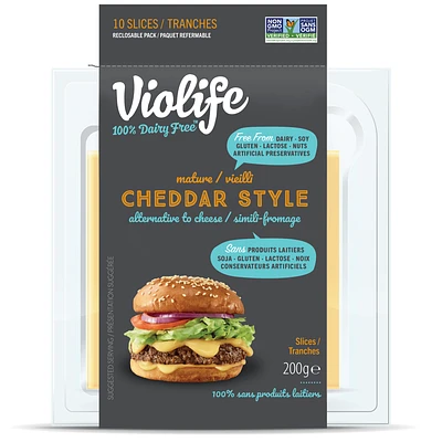 Tranches Style Cheddar Vieilli de Violife TRANCHES STYLE CHEDDAR VIEILLI DE VIOLIFE
