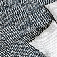 Fabstyles Checkerboard Denim Leather Handmade Area Rag Rug for Living Room, Hallway, Patio