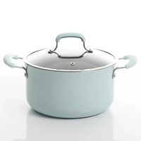 Kenmore Elite Andover 10-Piece Nonstick Cookware Set, Glacier Blue