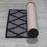 Tapis élégant à motif de treillis à sous-couche en caoutchouc de la collection Glamour