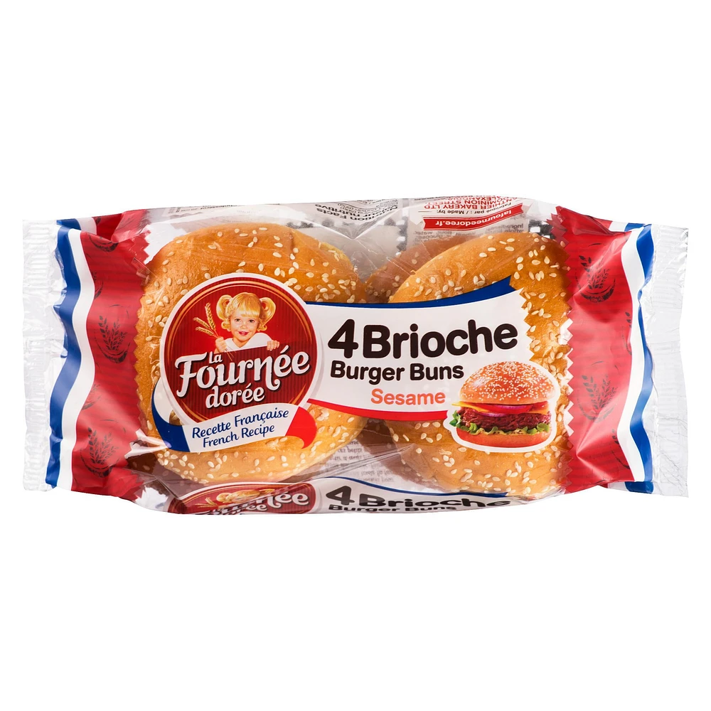 Le Fournée Dorée Burger Buns Brioché avec Sésame Brioche Burger Bun sesame