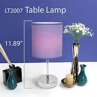 Simple Conceptions de table de base Chrome  avec abat-jour en tissu - Lot de 2