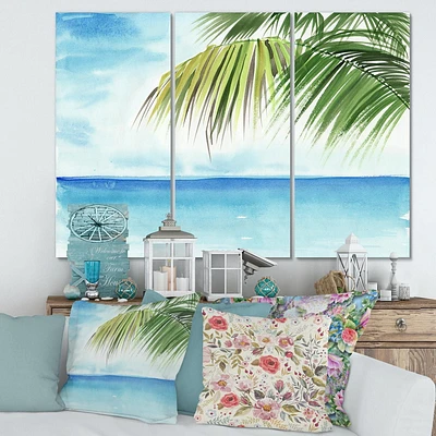 Designart Palm Beach Resort à l'aube III Art mural sur toile