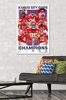 NFL Kansas City Chiefs - Super Bowl LVIII Champions Wall Poster, 14.725" x 22.375" Framed
