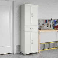 Systembuild Evolution Lory Framed Storage Cabinet with Drawer, White
