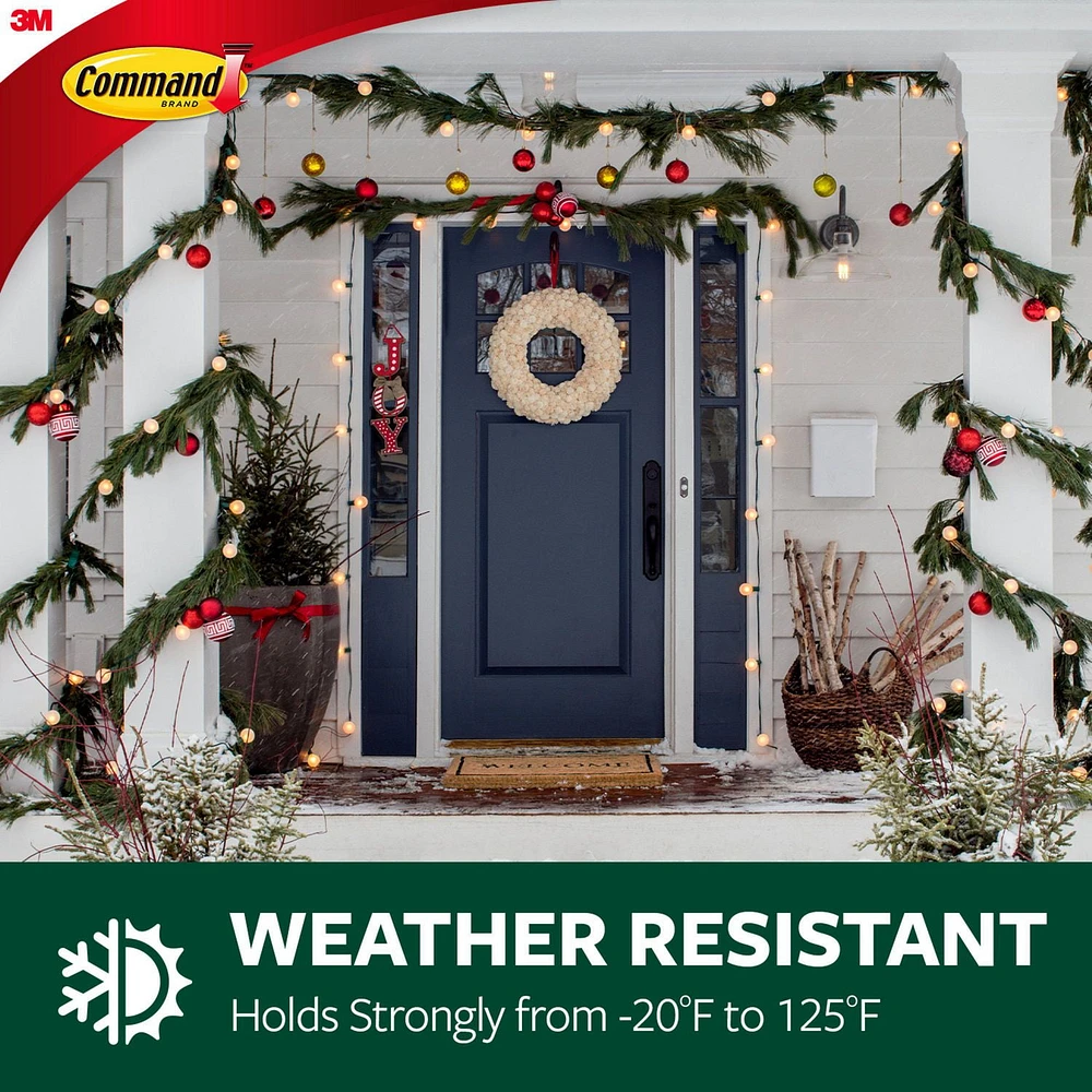 Command™ Outdoor Window Hook 17091CLRAWVPEF, Clear, Medium, 2 lb, 5 Hooks, 6 Strips