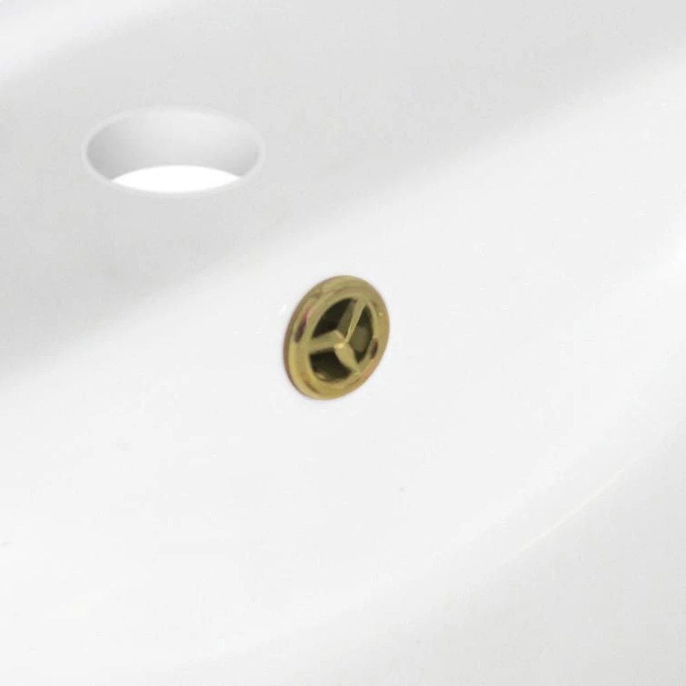 19.5-in. W CUPC Oval Bathroom Undermount Sink Set In White - Gold Hardware AI-20355