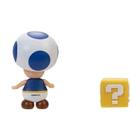 Figures 4 pouces Monde de Nintendo - Crapaud bleu avec Bloc Point d’interrogation