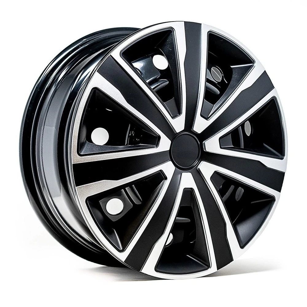 Alpena 16" Axel Wheel Covers, Silver & Black, set of 4