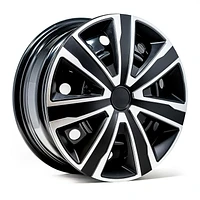 Alpena 16" Axel Wheel Covers, Silver & Black, set of 4