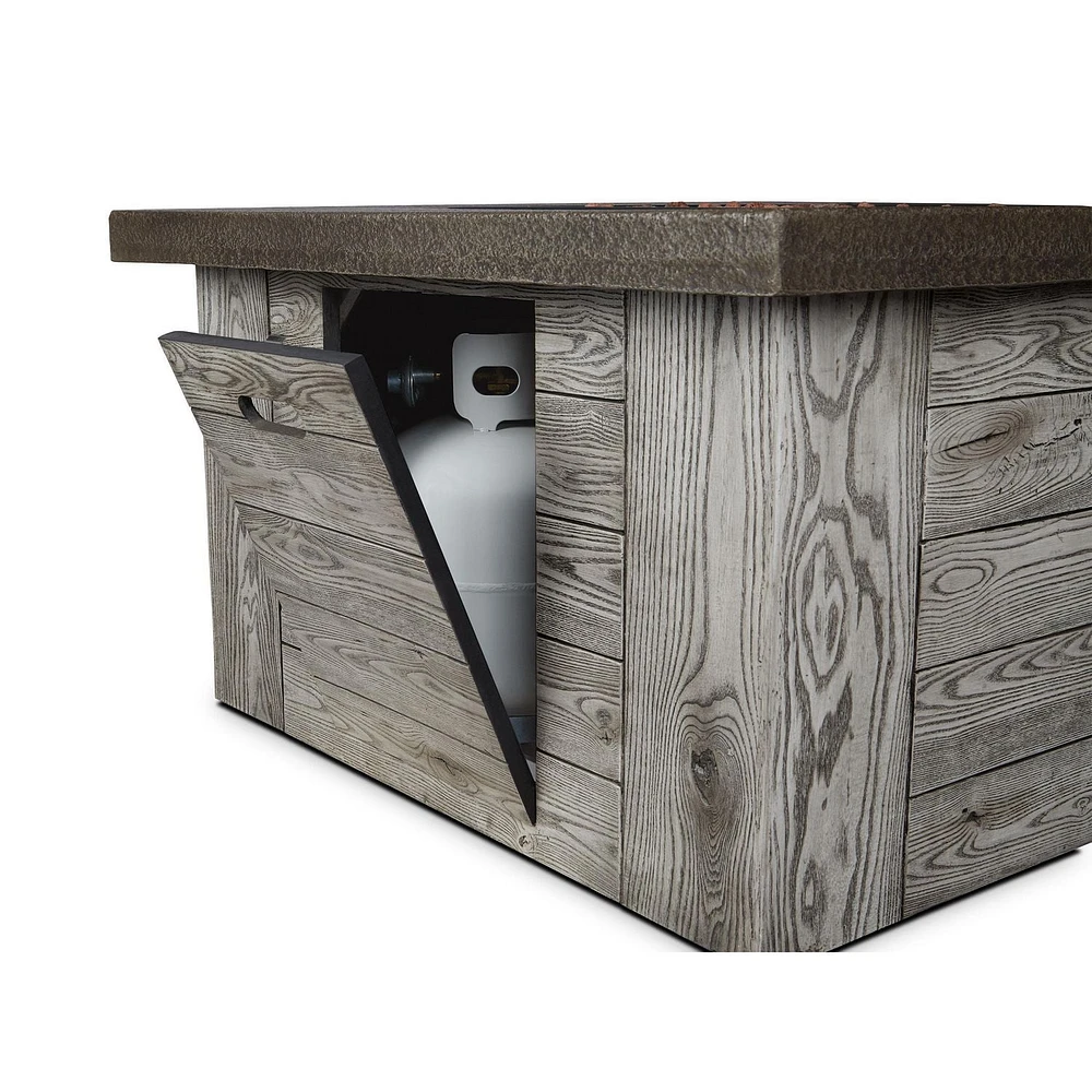Forest Ridge Propane Fire Table in Weathered Gray with Natural Gas Conversion kit