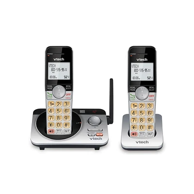 VTech 2 Handset Extended Range DECT 6.0 Cordless Phone with Answering System, CS5229-2 (Silver/Black)