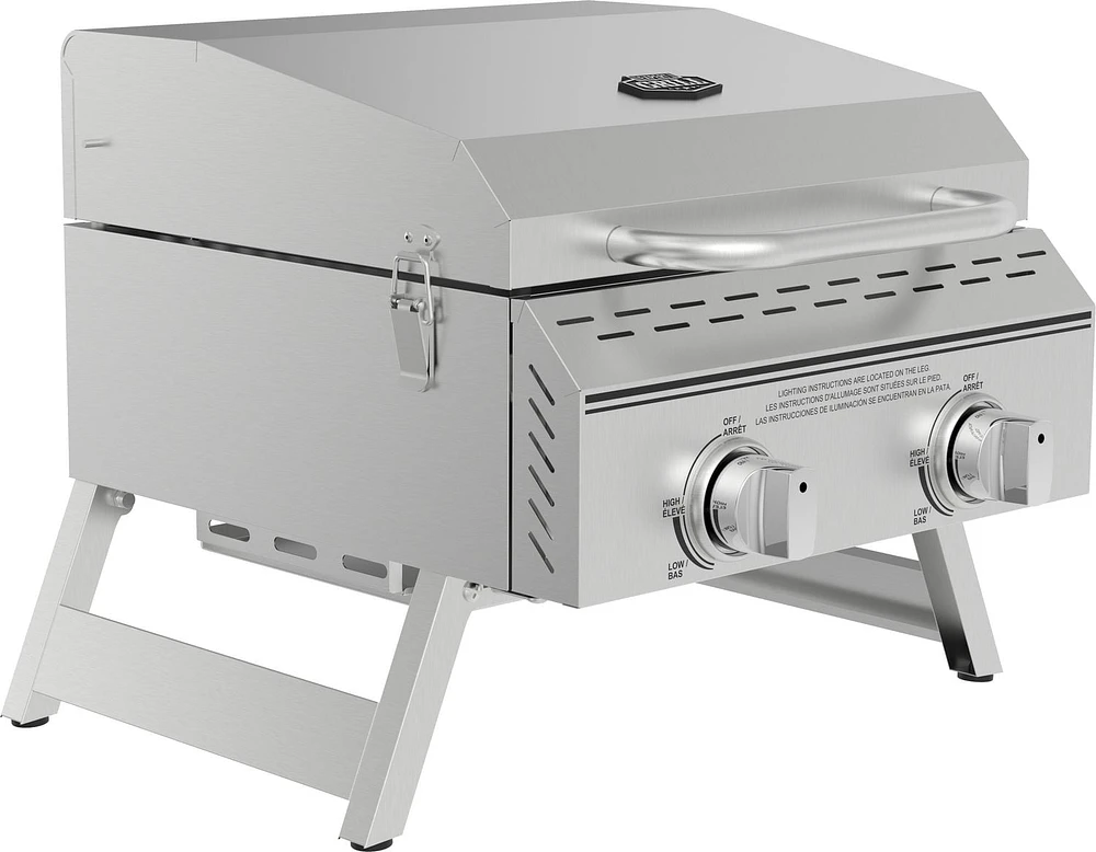 Expert Grill 2 Burner Tabletop Propane Gas Grill in Stainless Steel
