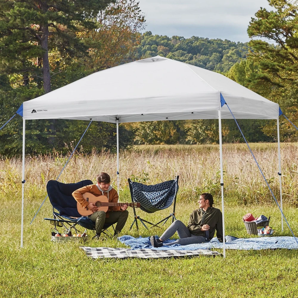 Ozark Trail 10 FT x 10 FT Straight Leg Instant Canopy, 100 SQ FT, GRAY, 10 x 10 Canopy