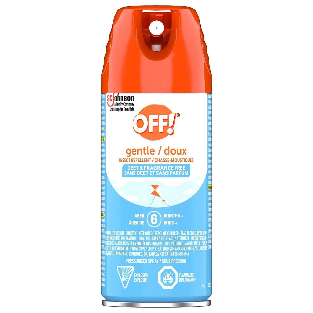 OFF! Aérosol chasse-moustiques doux, sans Deet, jusqu’à 5 heures de protection, 142 g 142 g
