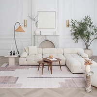 Rug Branch Eclipse Mid-Century Modern Indoor Area Rug, Beige Brown, Geometric - Living Room, Bedroom, Dining Room, and Office<br>