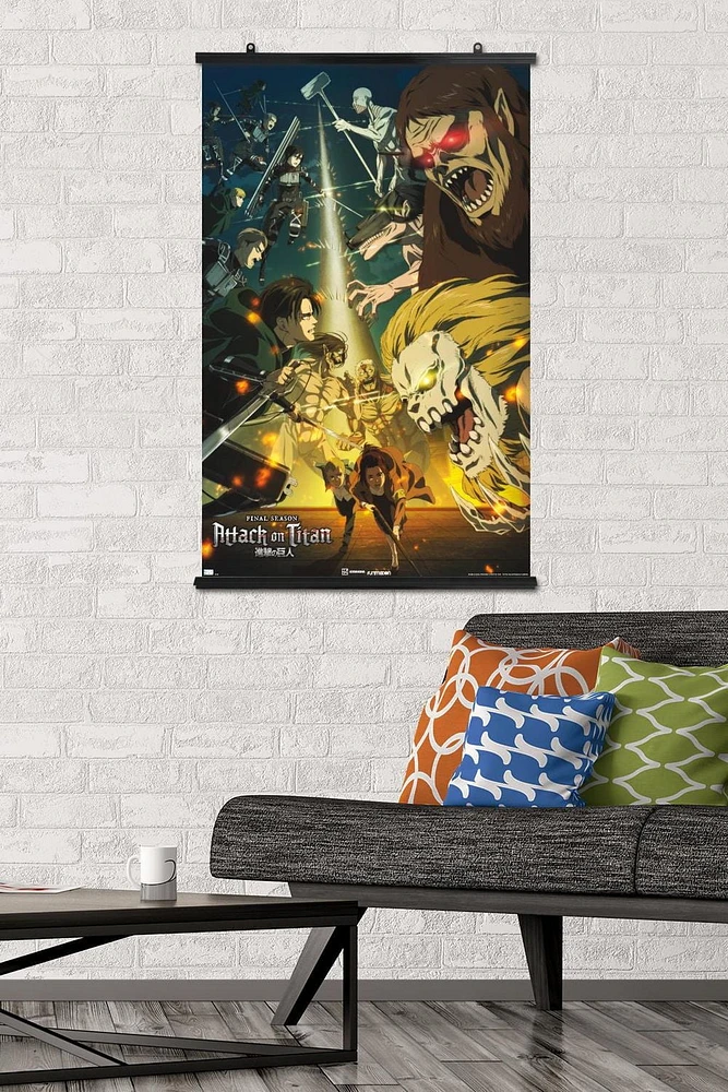 Attack on Titan: Season 4 - Key Visual 3 Wall Poster with Magnetic Frame, 22.375" x 34"