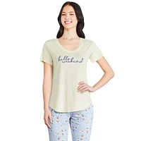T-shirt de nuit avec encolure en V George pour femmes Tailles TP–TTG