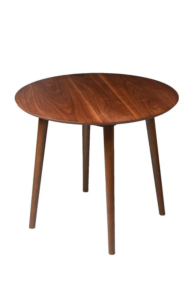 Table à manger Callum en noyer, Table à manger en bois, Table à manger en noyer, Table à manger en MDF, Table à manger en placage, Table à manger en bois moderne, Table à manger ronde
