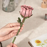 Rokr 3D Wooden Puzzle Pink Rose Flower Bouquet DIY