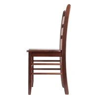 Winsome Groveland 5Pc Square Dining Table with 4 chairs in Walnut Finish