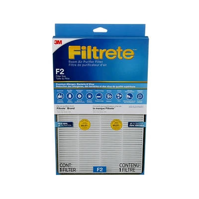 Filtre HEPA véritable Filtrete(MC) avec protection de qualité supérieure contre les allergènes, les bactéries et les virus, FAPF-CA-F2-PBV, F2, 1/paquet