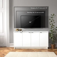 Prepac Simply Modern 4 Door Accent Cabinet White