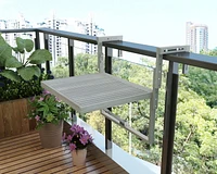 Interbuild 28 inch x 24 inch Toronto Acacia Balcony Table, Dusk Grey Finish
