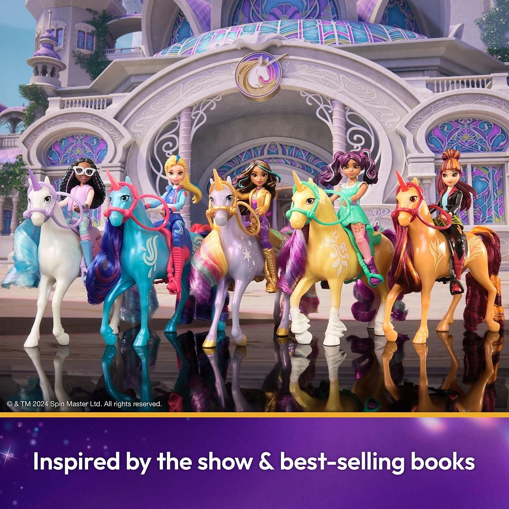 Unicorn Academy, Coffret Sophia & Wildstar avec 2 accessoires d'équitation et un accessoire de coiffure, poupées et licornes pour filles à partir de 4 ans