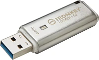 Kingston Ironkey Locker+ 50 Clé USB cryptée 64 Go | USB 3.2 Gen 1 | Protection XTS-AES | Options de sécurité multi-mots de passe | Sauvegarde automatique dans le cloud | Boîtier en métal | IKLP50/64 G
