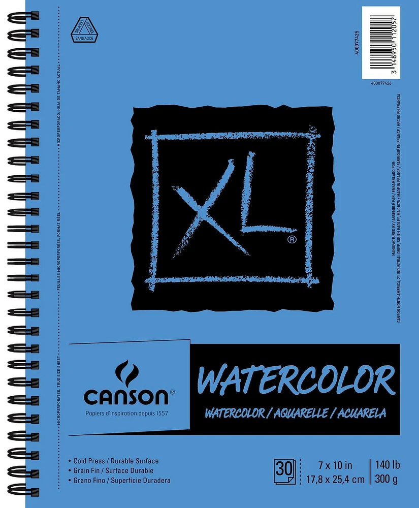 Carnet pour aquarelle, 7 po x 10 po