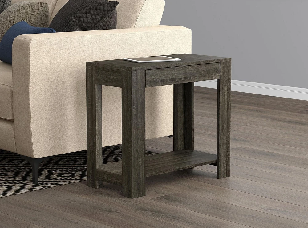 Safdie & Co. Accent Table Dark Grey With Drawer