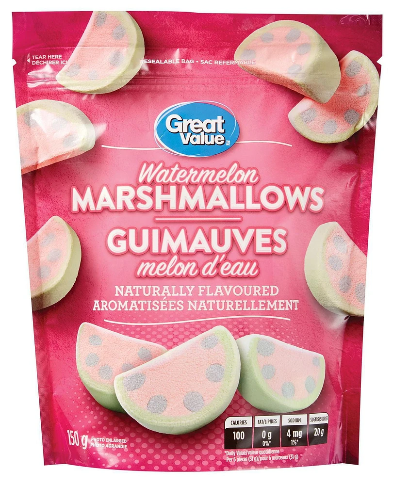 Great Value Naturally Flavoured Watermelon Marshmallows