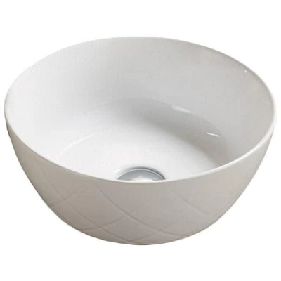 American Imaginations -in. W Above Counter White Bathroom Vessel Sink For Wall Mount Wall Mount Drilling AI