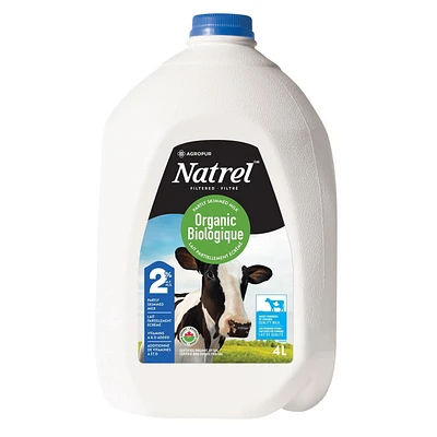 Natrel Organic Filtered 2% Milk, 4 L Jug