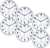 kieragrace Synchro Silent Wall Clock, 12 Inch, 3/4 Inch Deep - Silver