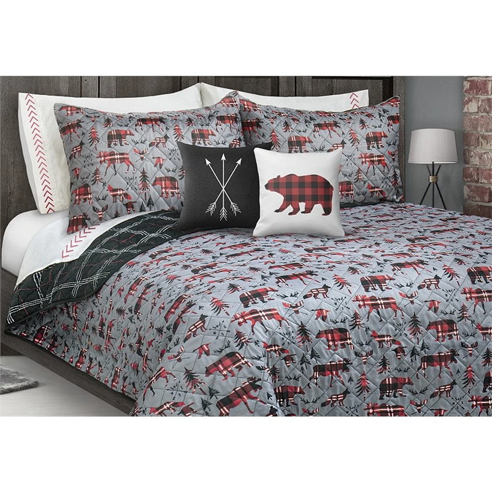 Safdie & Co. Courtepointe 3PC Ens K Nature Sauvage