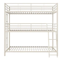DHP Everleigh Triple Metal Bunk Bed, Twin/Twin/Full, Off White