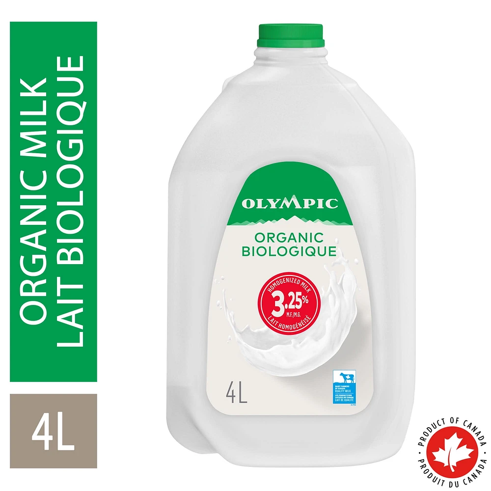 Olympic Organic Milk 3.25%, Jug, 4L