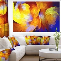 Designart Yellow Fractal Abstract Pattern Canvas Wall Art